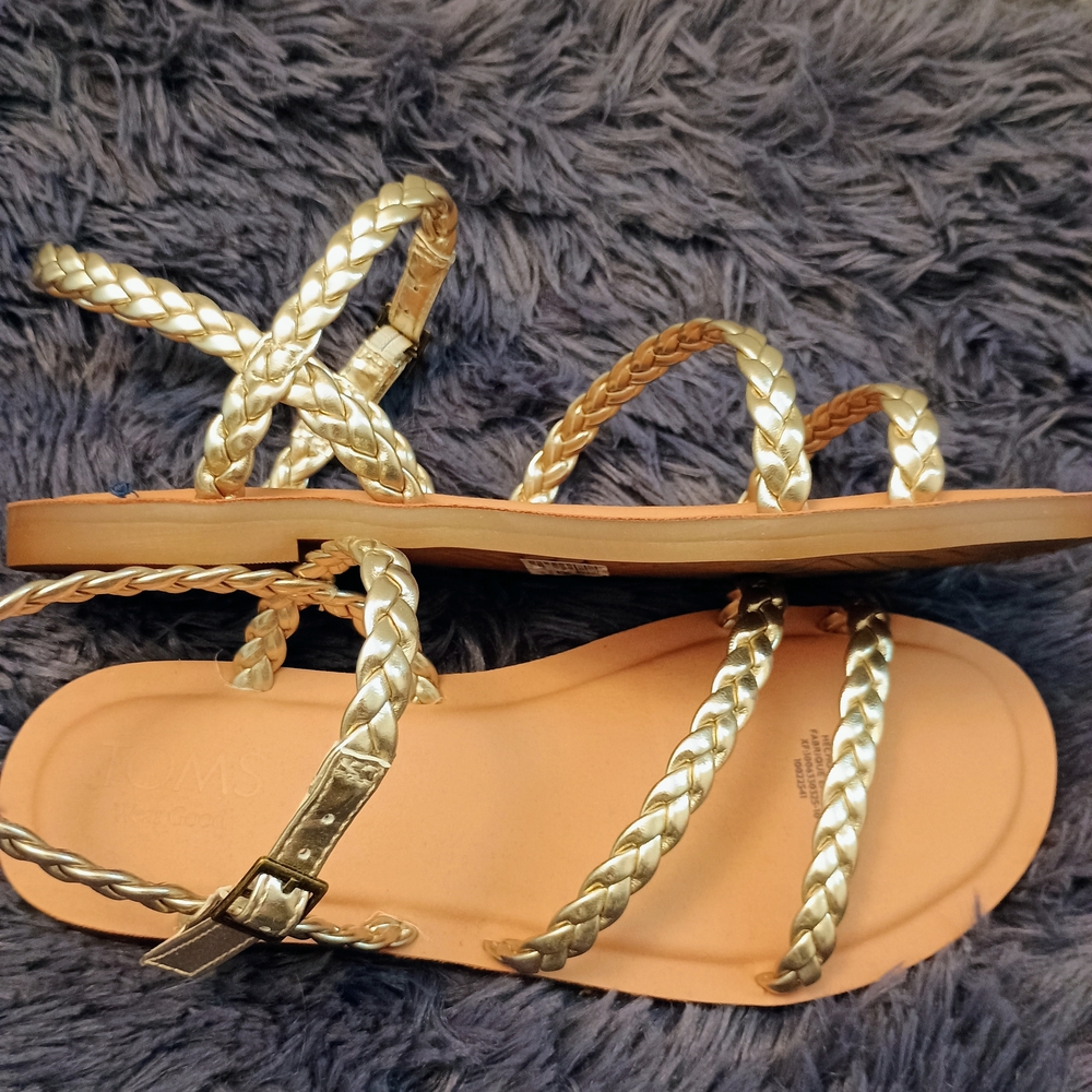 Toms Gold Braided Women's Sandals